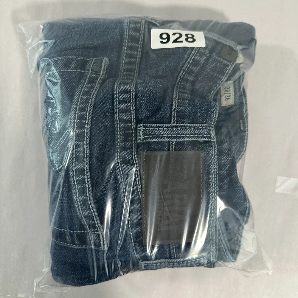 Ariat M7 Jeans Slim Fit Wesley Straight Leg 38x36 Dark Denim Cowboy Workwear
